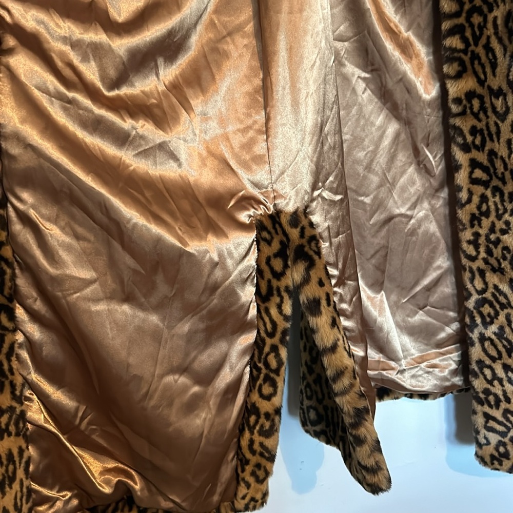 Dennis Basso New York Leopard Faux Fur Long Coat - Picture 6 of 11